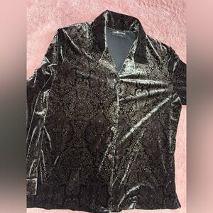 Sag Harbor Brown Velvet Patterned Blouse